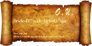 Ondrásik Urbána névjegykártya